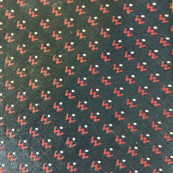 Vtg Christian Dior Navy Red Skinny Polyester Tie - Picture 6 of 8